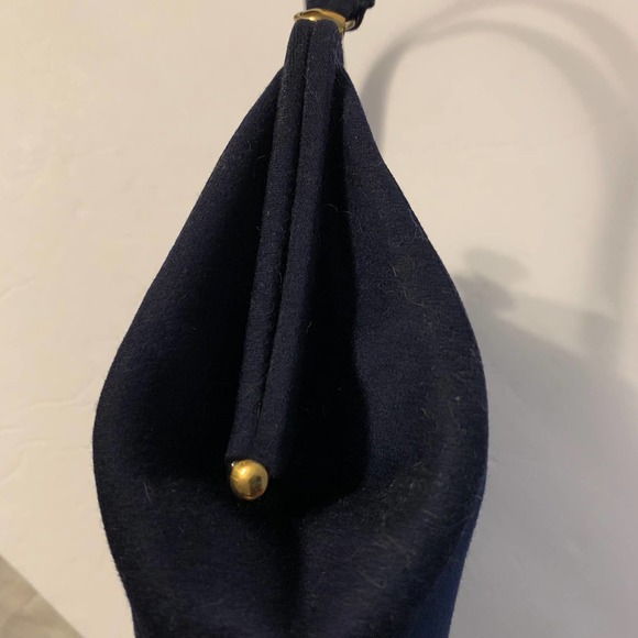 MALAMA Vintage 1940's Felted Wool Handbag/Purse Dark Midnight Blue - Picture 2 of 11